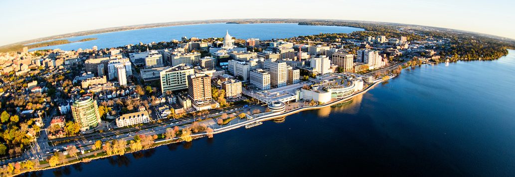 Aerial view of downtown Madison