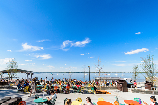 The Memorial Union Terrace on a sunny day.